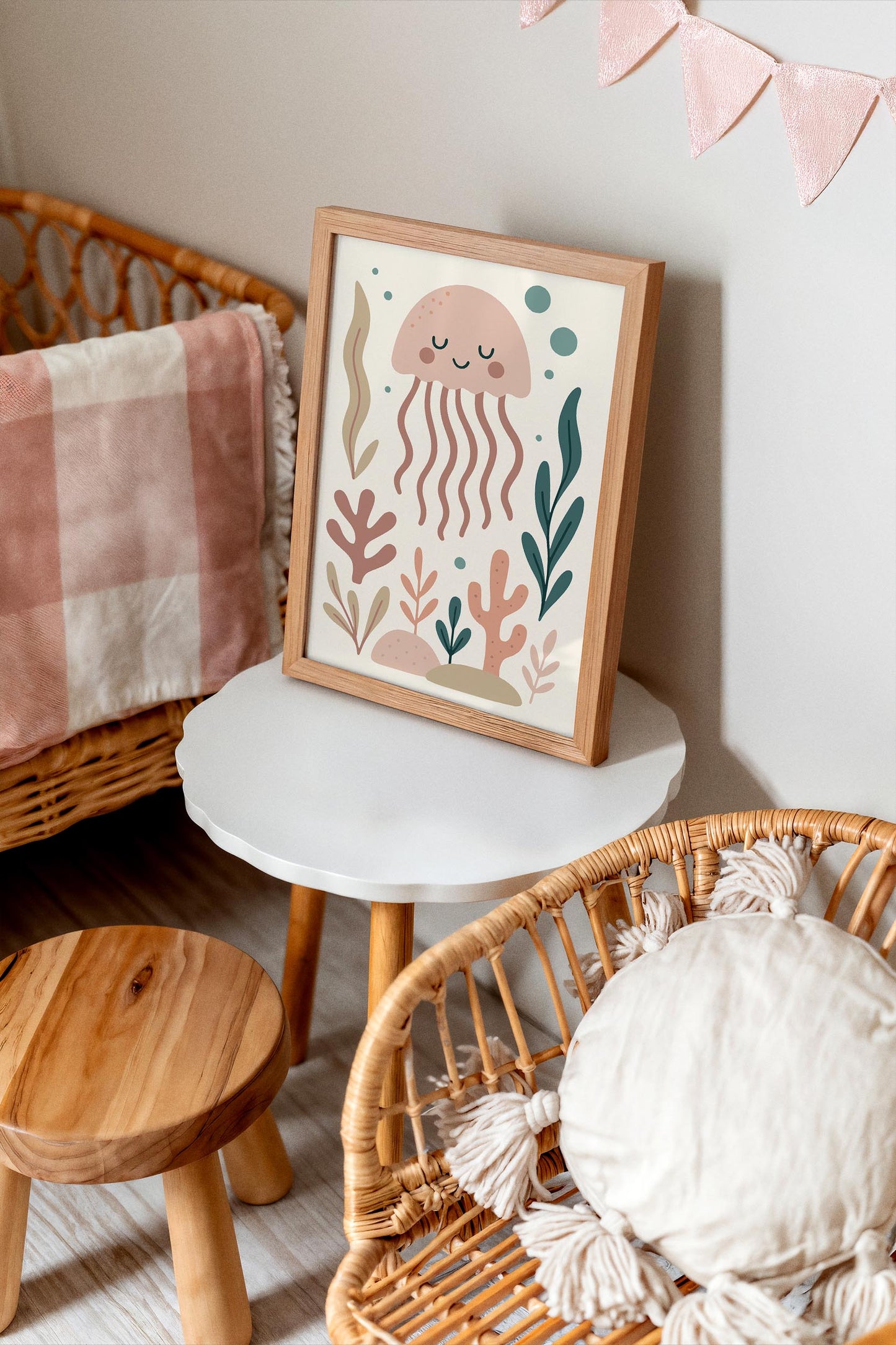 Pink Jellyfish Poster – Ocean Nursery Wall Art