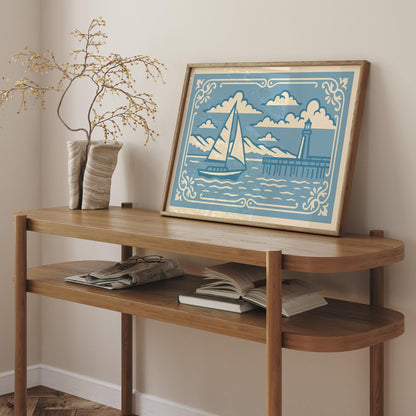 Coastal Blue Landscape Horizontal Print