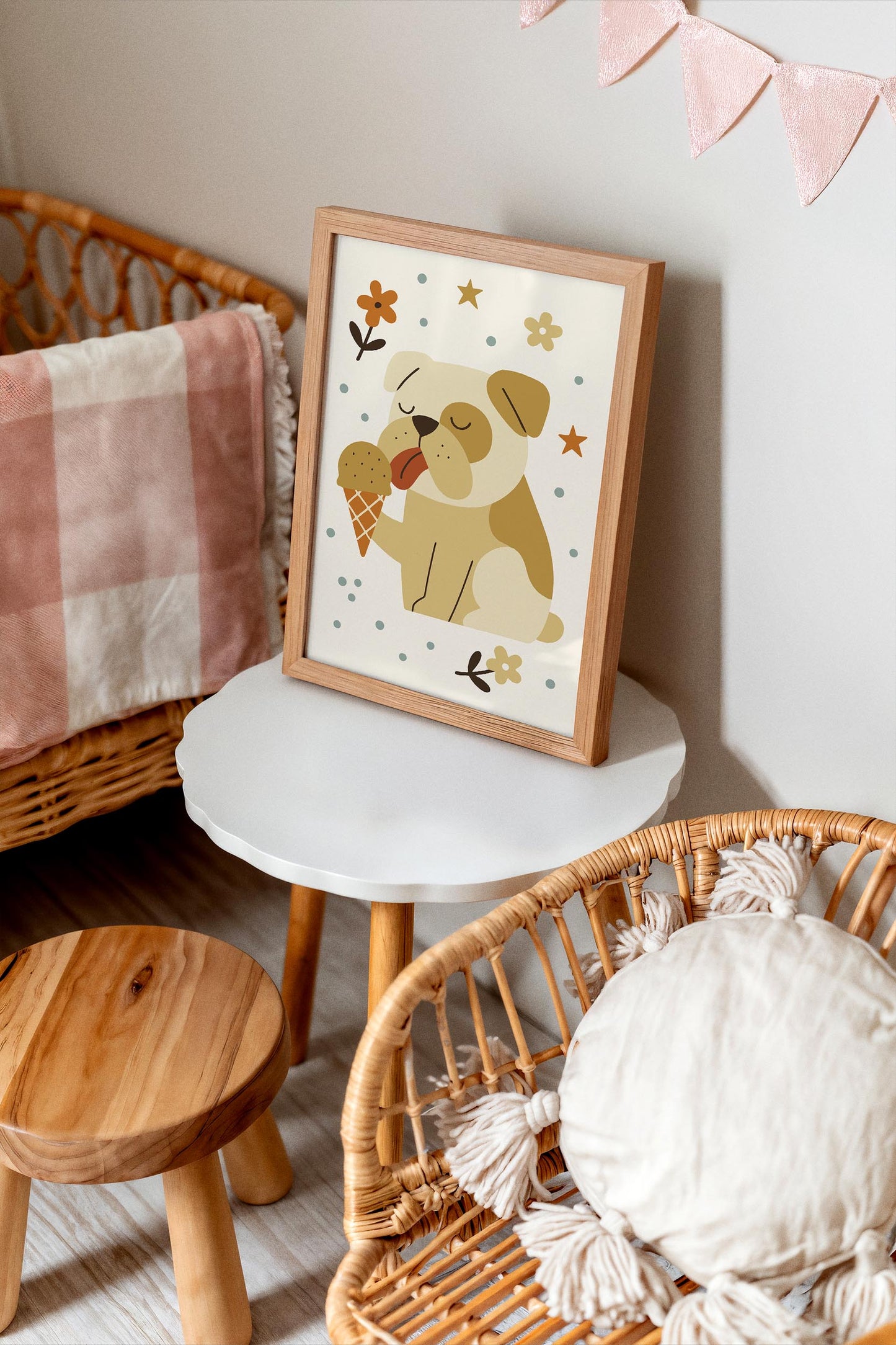 Funny Bulldog Print - Kids Wall Art