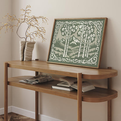 Aspen Mountain Landscape Poster - Horizontal Wall Art