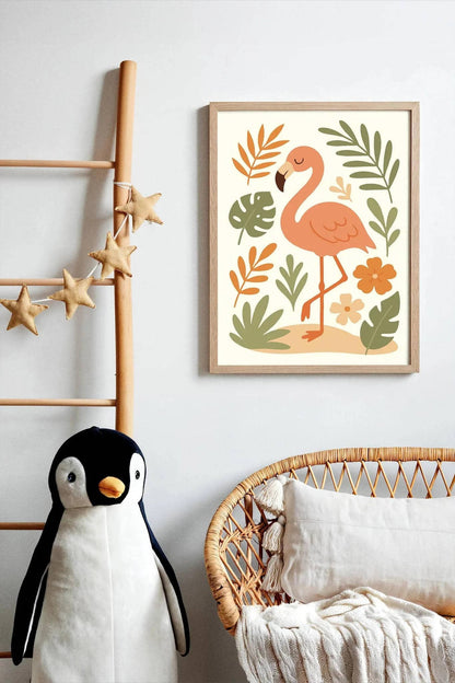 Safari Flamingo Print – Kids Room Wall Art