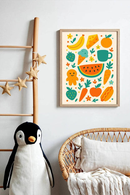 Cute Food Wall Art – Kitchen or Kids Corner Print