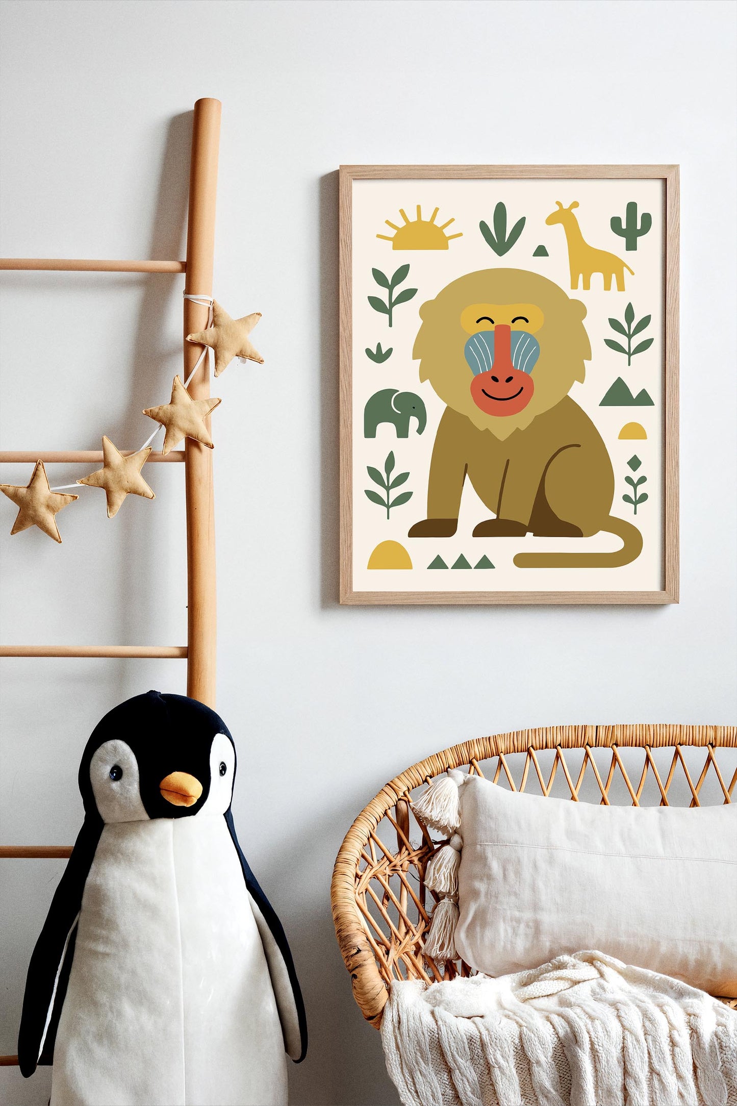 Mandrill Portrait Poster – Jungle Wildlife Wall Art