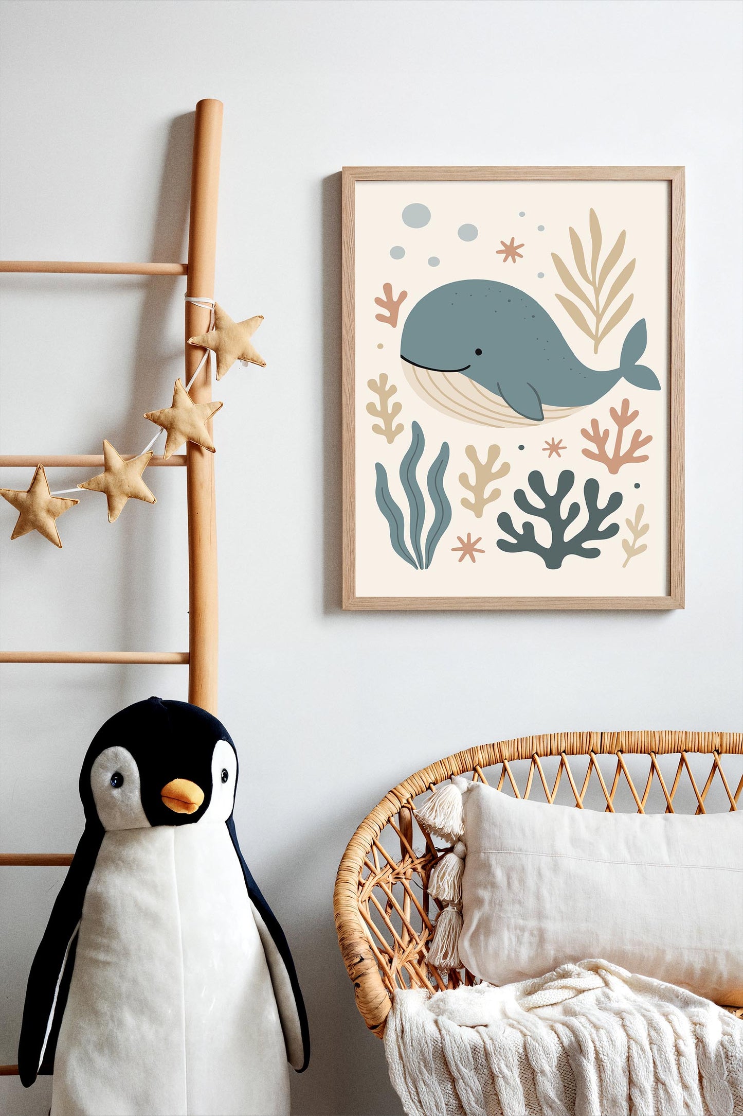 Cute Whale Poster – Ocean Nursery Wall Art