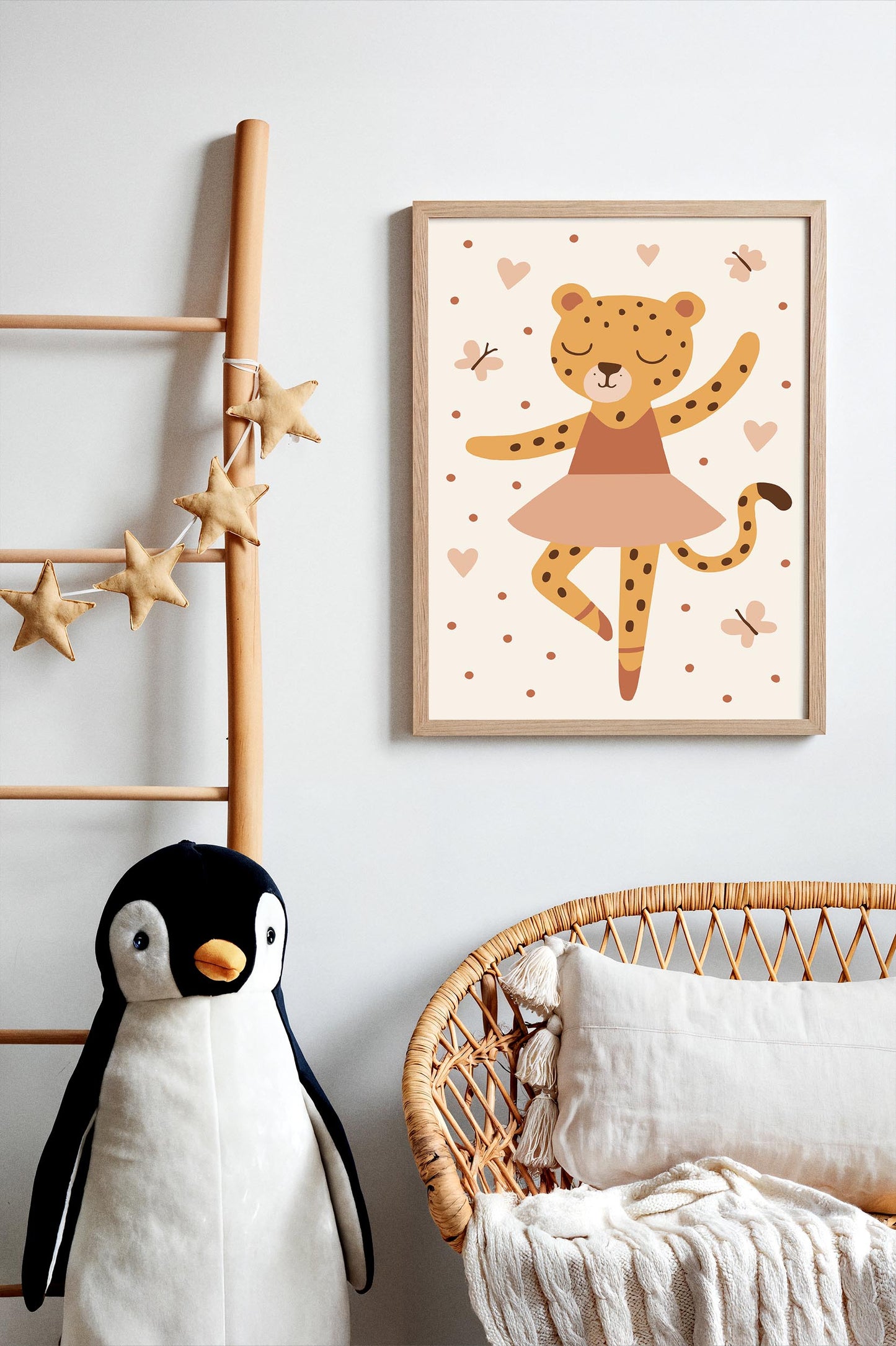 Cheetah Ballerina Print - Cute Kids Wall Art