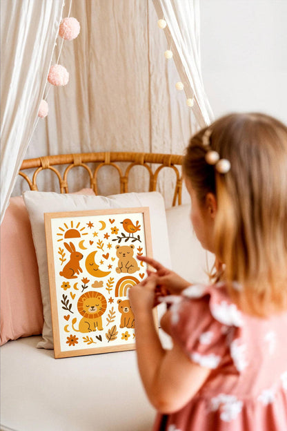 Warm Boho Wall Art – Nature & Animal Print