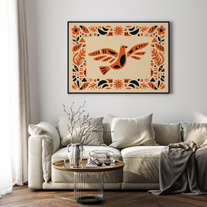 Afrohemian Bird Boho Art Poster