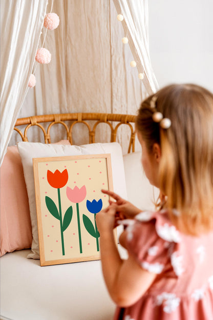Minimalist Tulips Print - Floral Wall Art