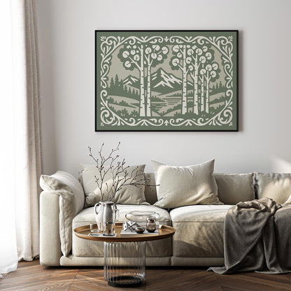 Aspen Mountain Landscape Poster - Horizontal Wall Art