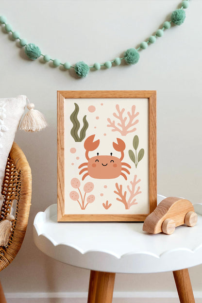 Funny Crab Poster – Cute Kids Wall Art