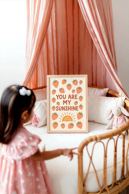 You Are My Sunshine – Boho Strawberry & Sun Art