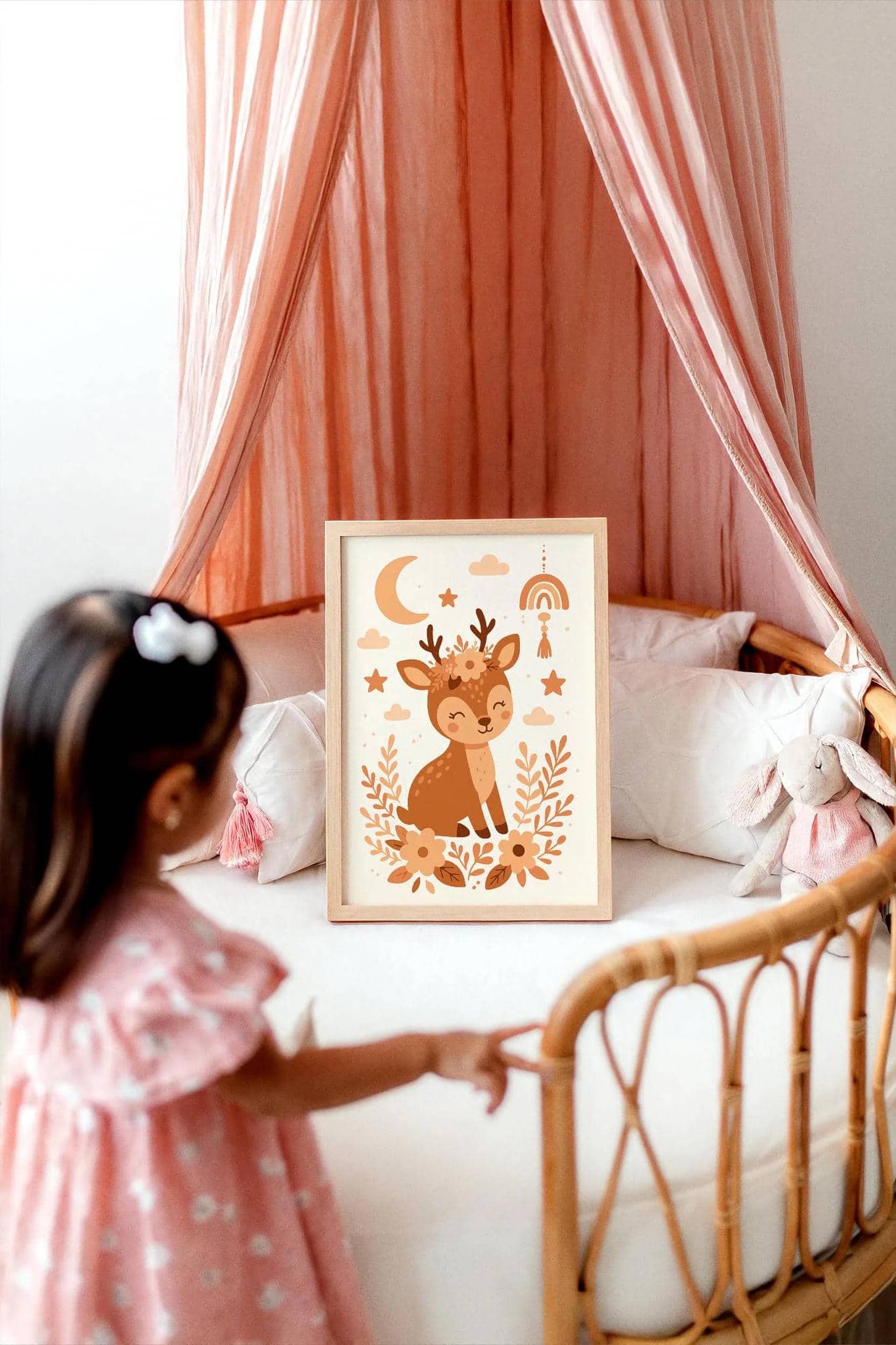 Boho Deer Poster – Cute Nursery Wall Art