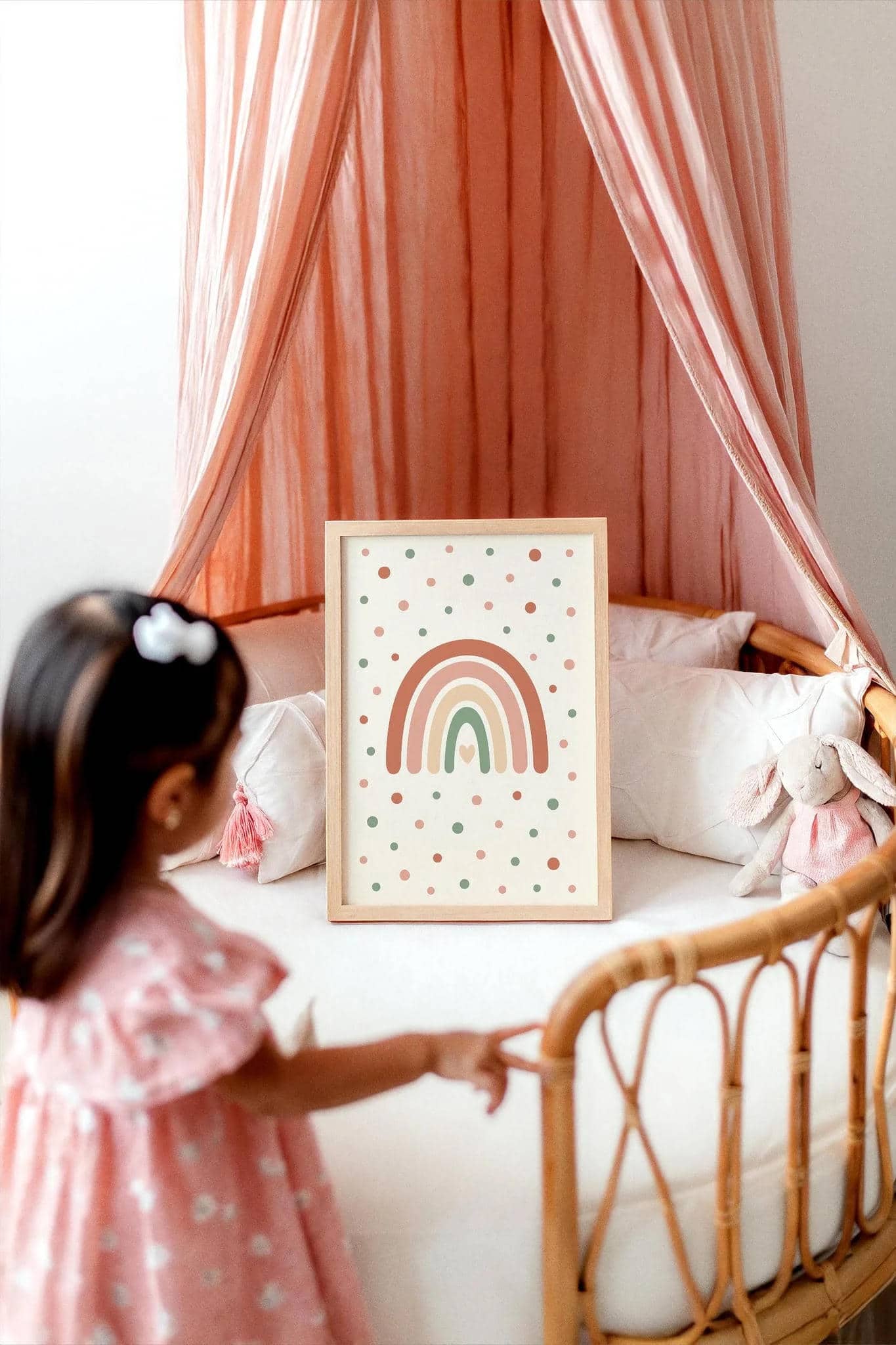 Nursery Wall Art – Pastel Rainbow & Dots