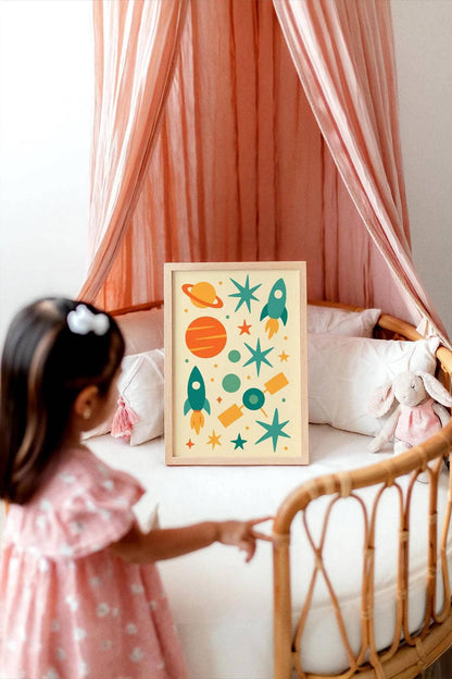 Colorful Space Exploration Art Print – Fun & Educational Wall Art