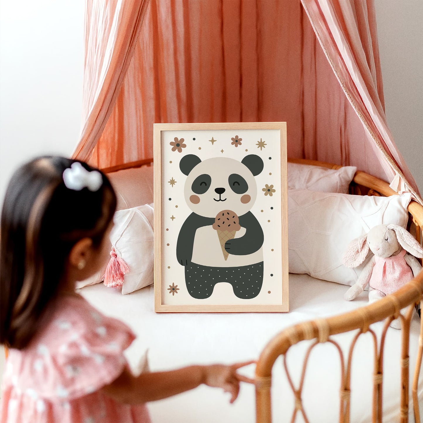 Cute Panda Ice Cream Poster - Adorable Animal Wall Art