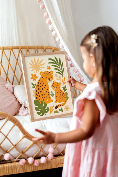 Cheetah Family Wall Art – Jungle Nature Print