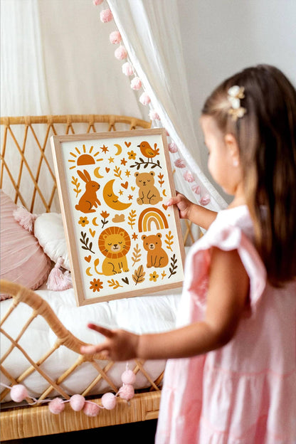 Warm Boho Wall Art – Nature & Animal Print