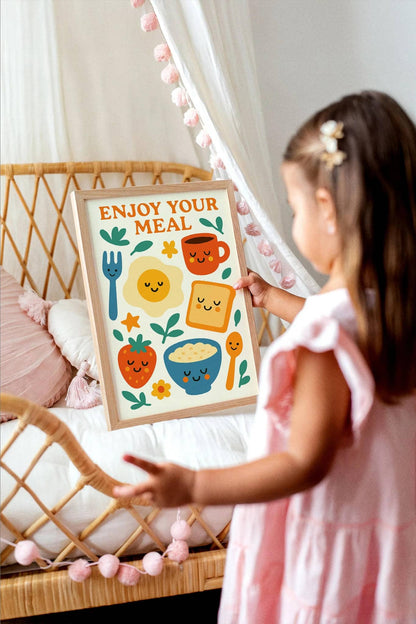 Enjoy Your Meal Poster - Retro Kitchen Wall Art