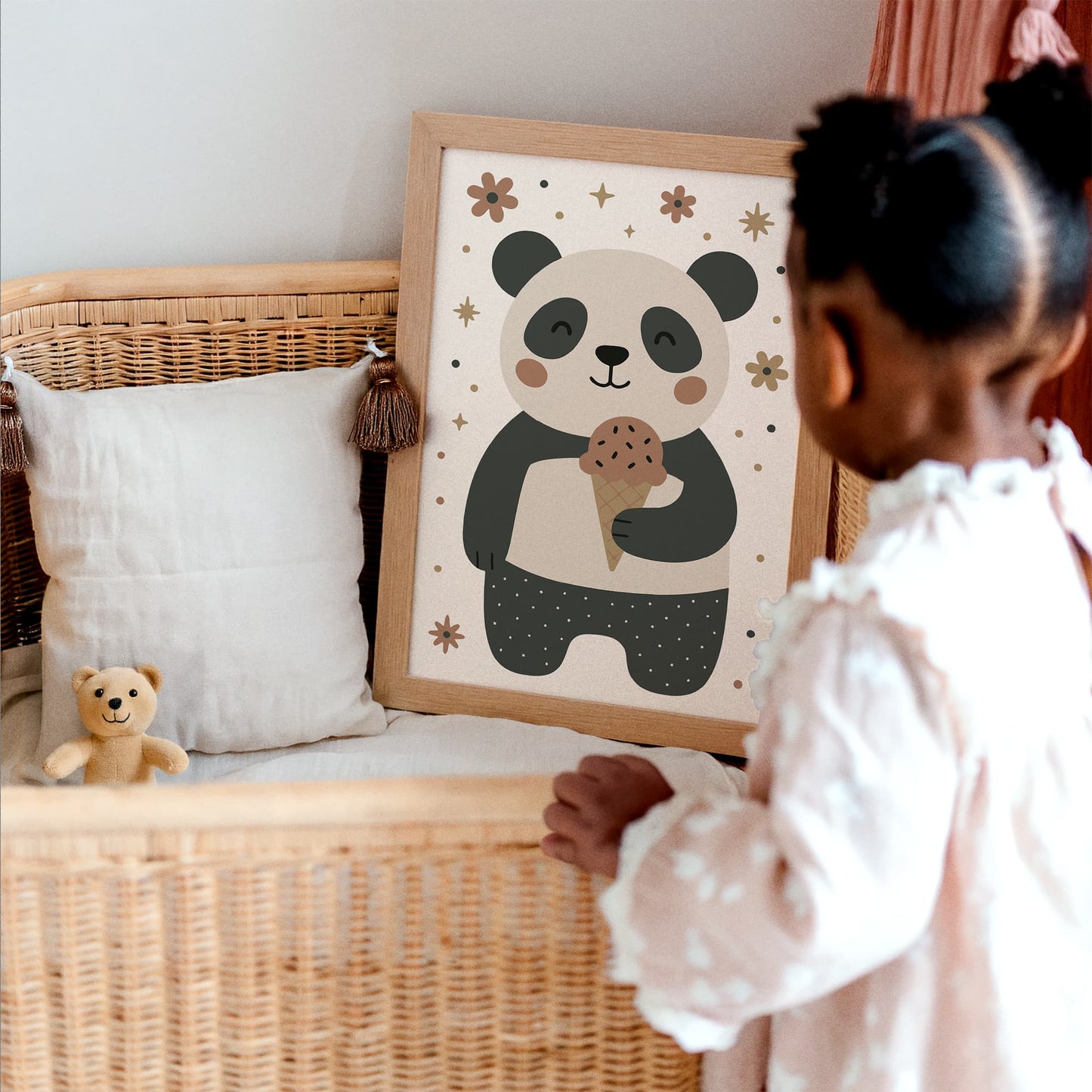Cute Panda Ice Cream Poster - Adorable Animal Wall Art