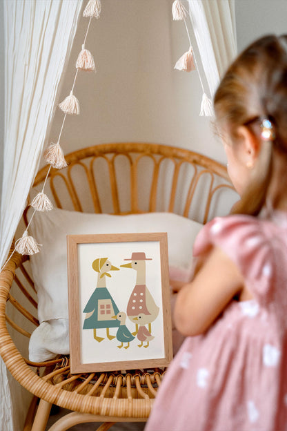 Duck Family Poster - Country Farmhouse Wall Art