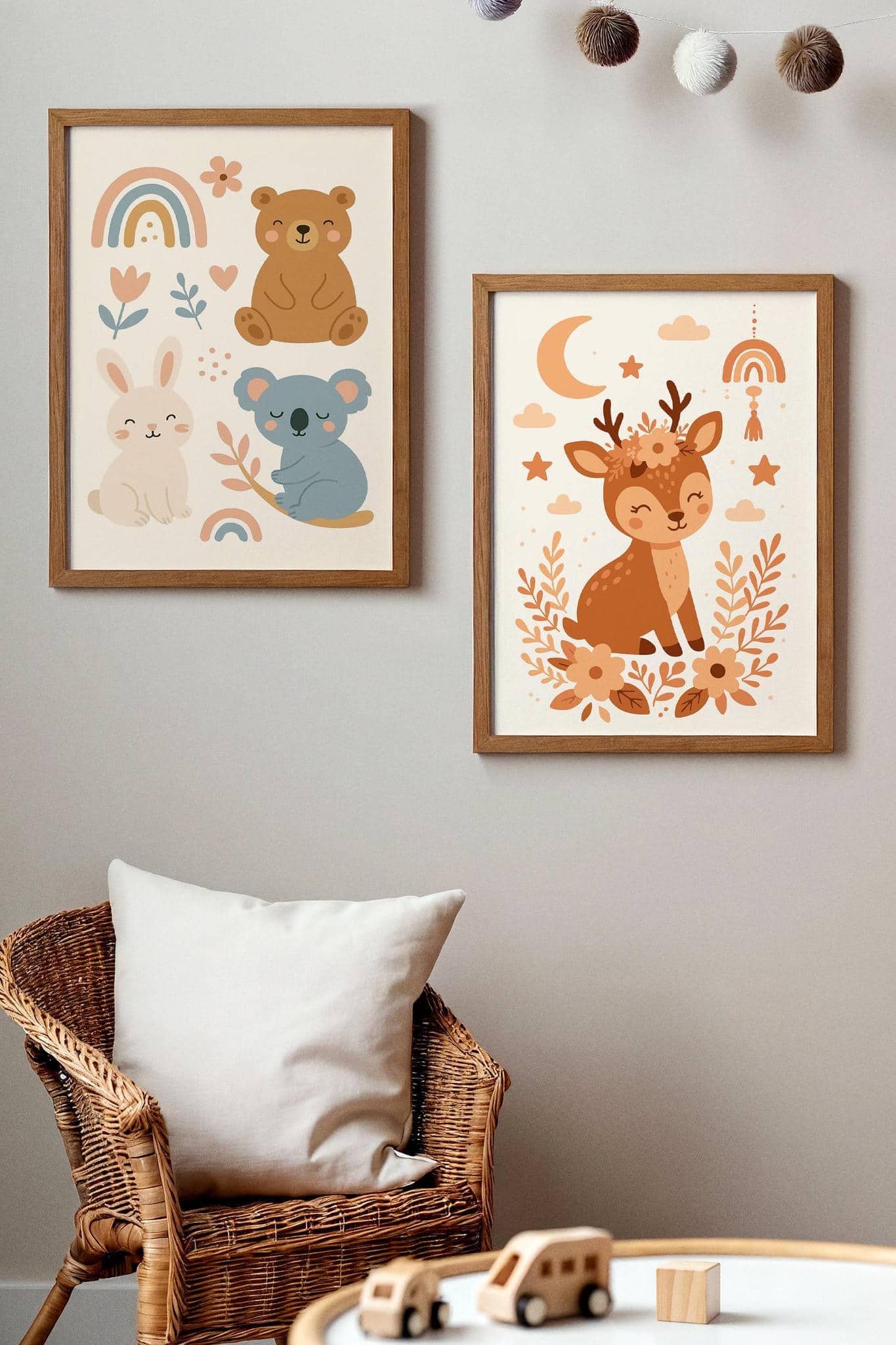 Boho Deer Poster – Cute Nursery Wall Art