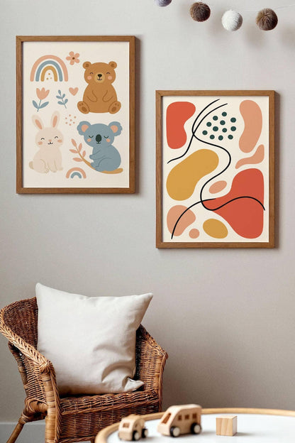 Liquid Shapes Art Print – Playful Abstract Kids Decor