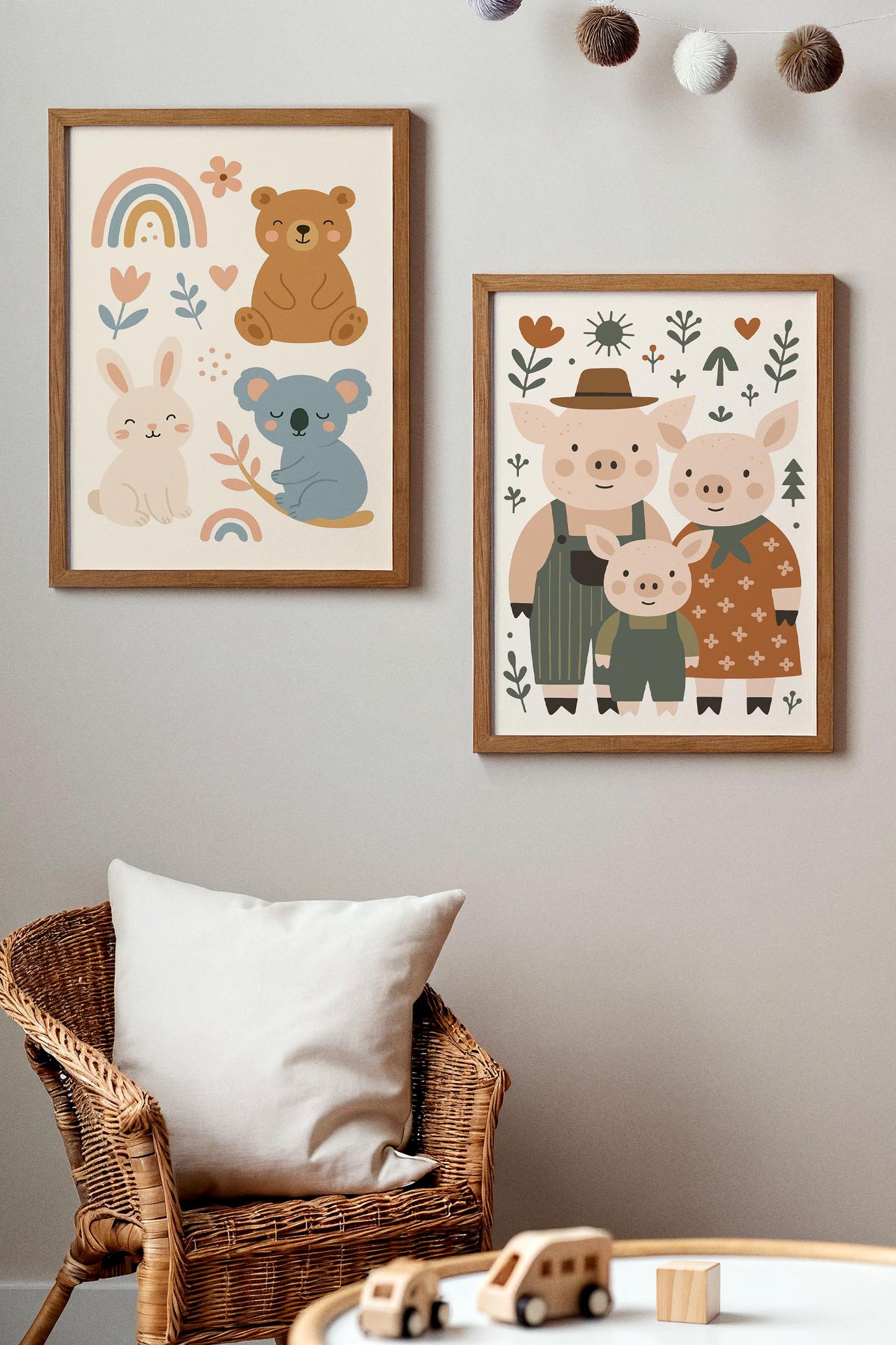 Pig Family Print - Farmhouse Kids Wall Art