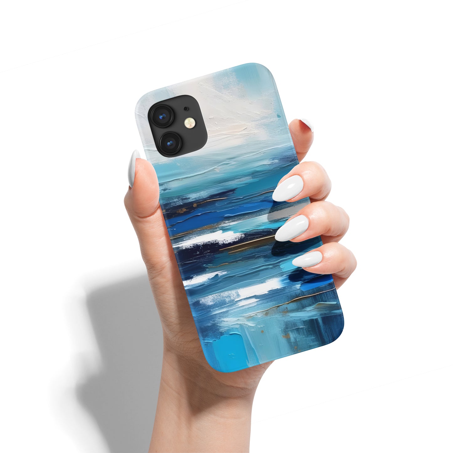 Abstract Waves Blue iPhone Case