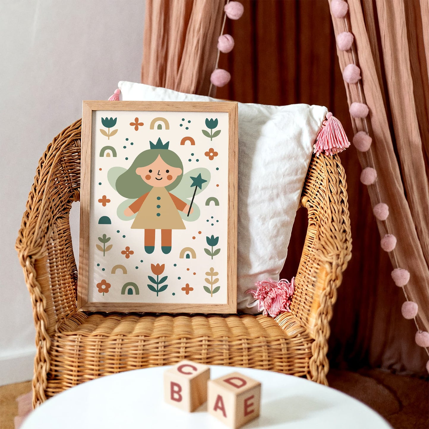 Cute Fairy Art Print - Kids Girl Room Decor