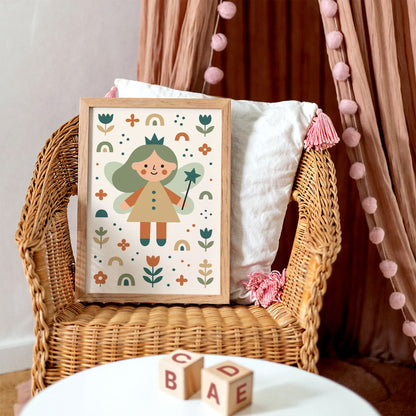 Cute Fairy Art Print - Kids Girl Room Decor