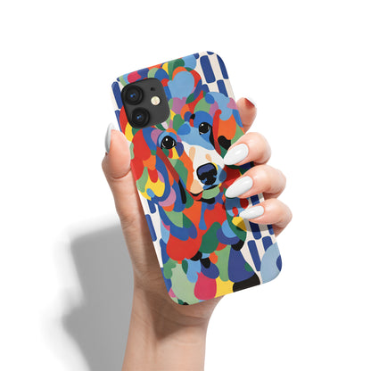 Vibrant Abstract Dog Art iPhone Case - Durable, Stylish, Colorful Protection