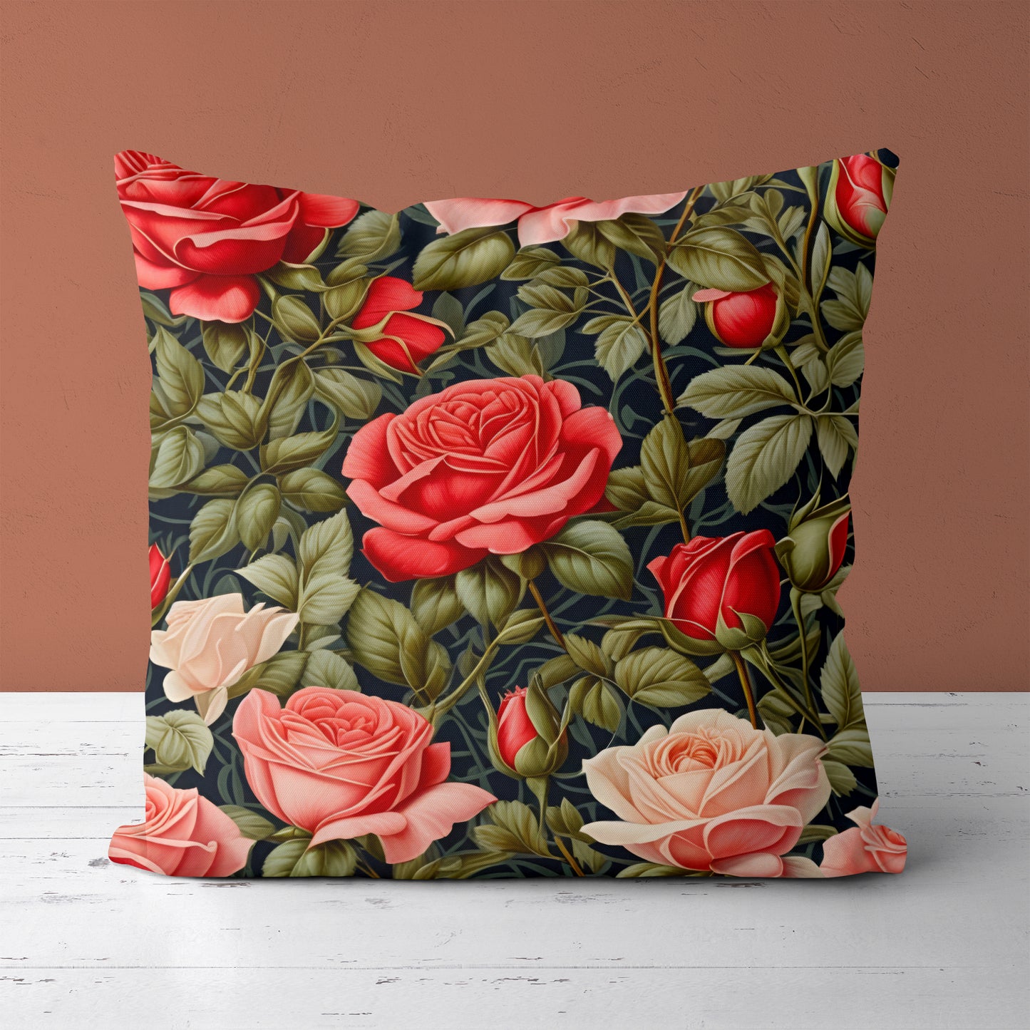 Garden of Roses Throw Pillow