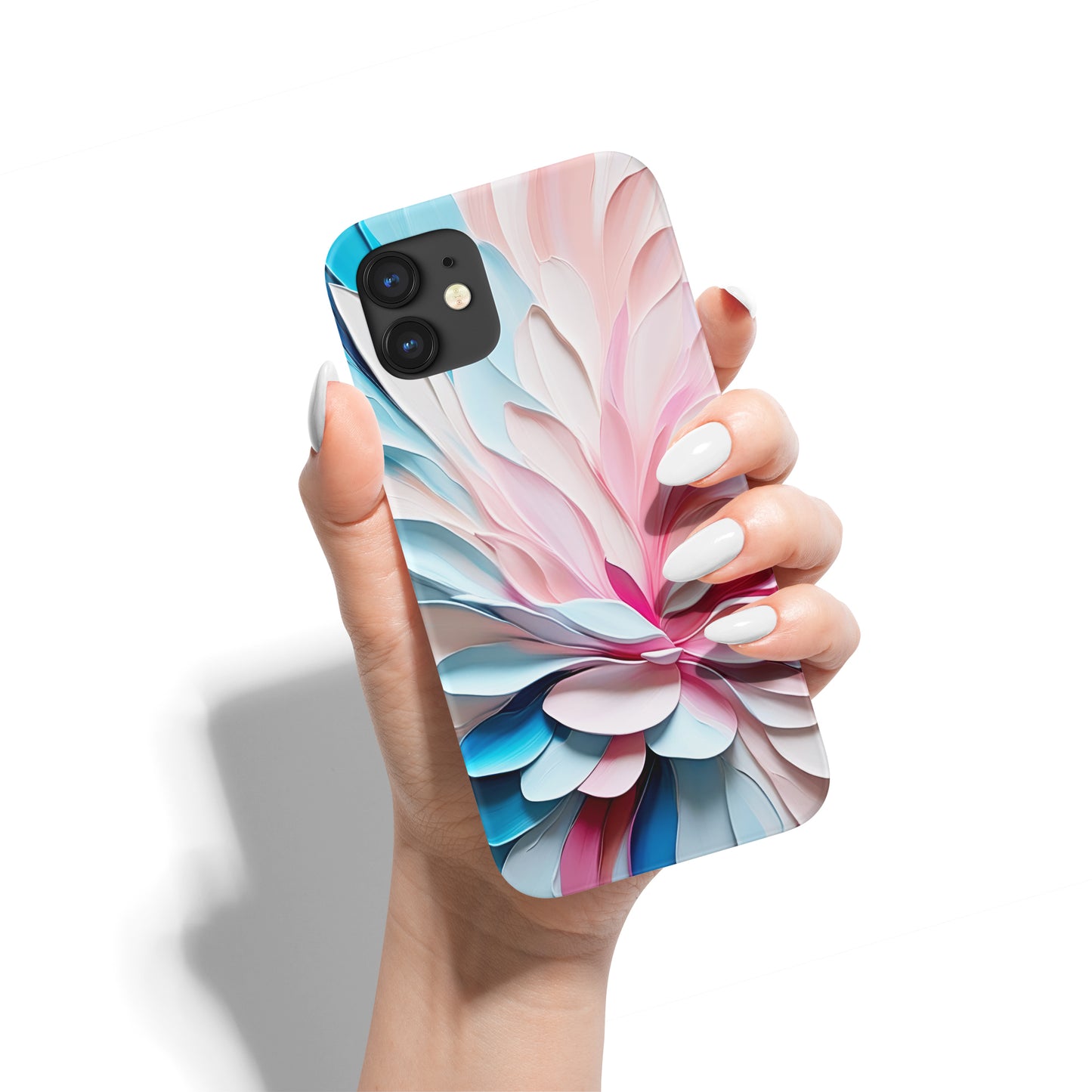 Abstract Flower in Pink and Blue iPhone Case