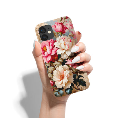 Beige Victorian Flowers iPhone Case