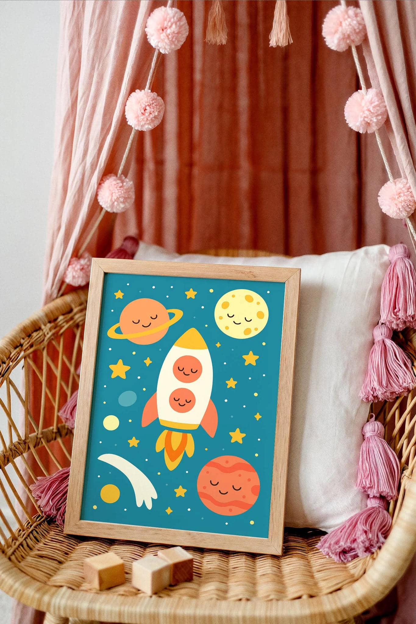 Whimsical Space Adventure – Rocket & Planets