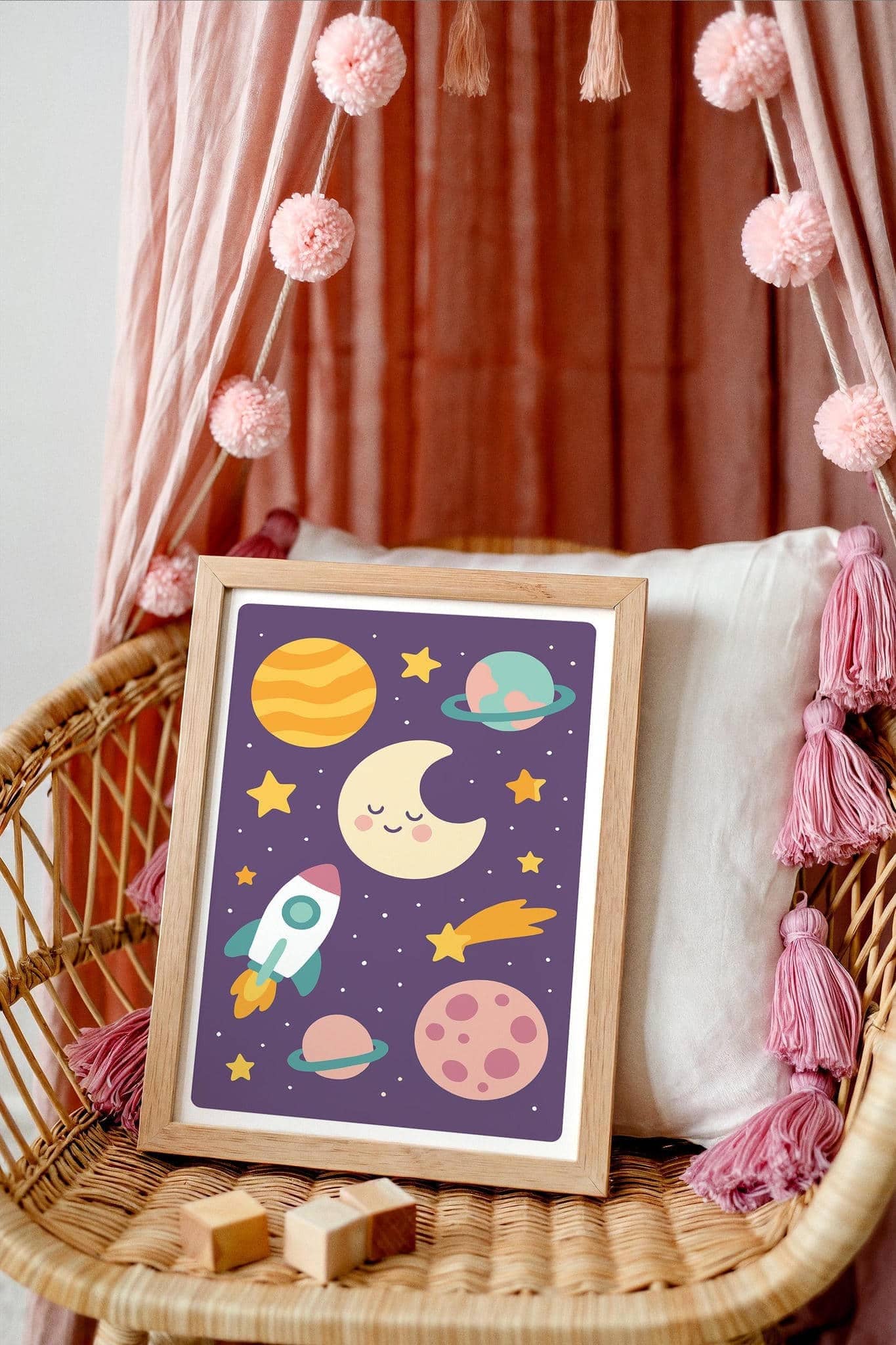 Purple Cosmos Print – Kids Room Decor