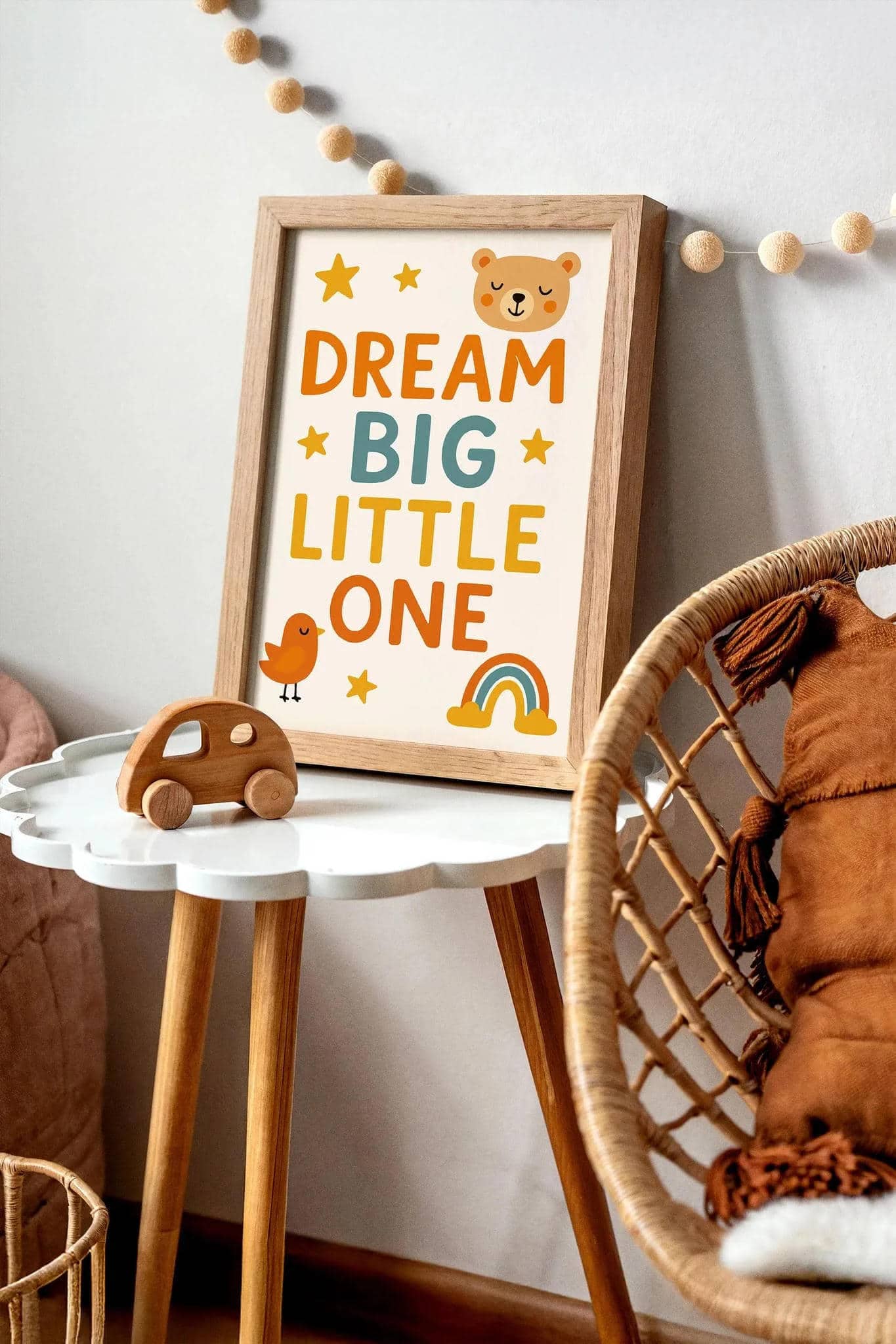 Dream Big Little One Poster – Bright Kids Room Wall Art