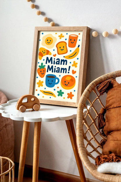 Miam Miam Poster - Colorful Food Art Print