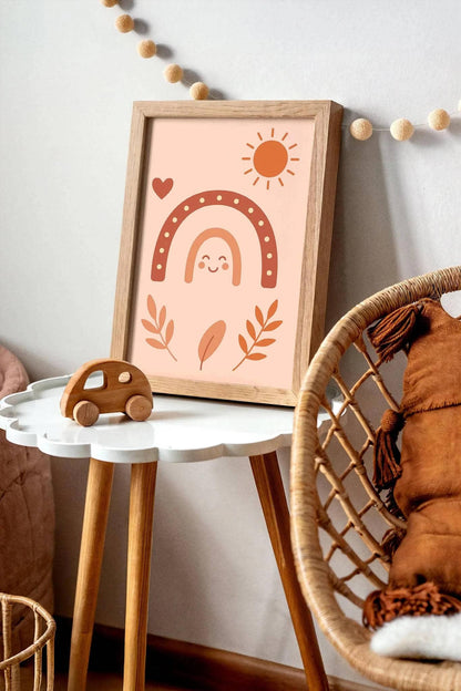 Minimalist Boho Rainbow - Warm Tones Print