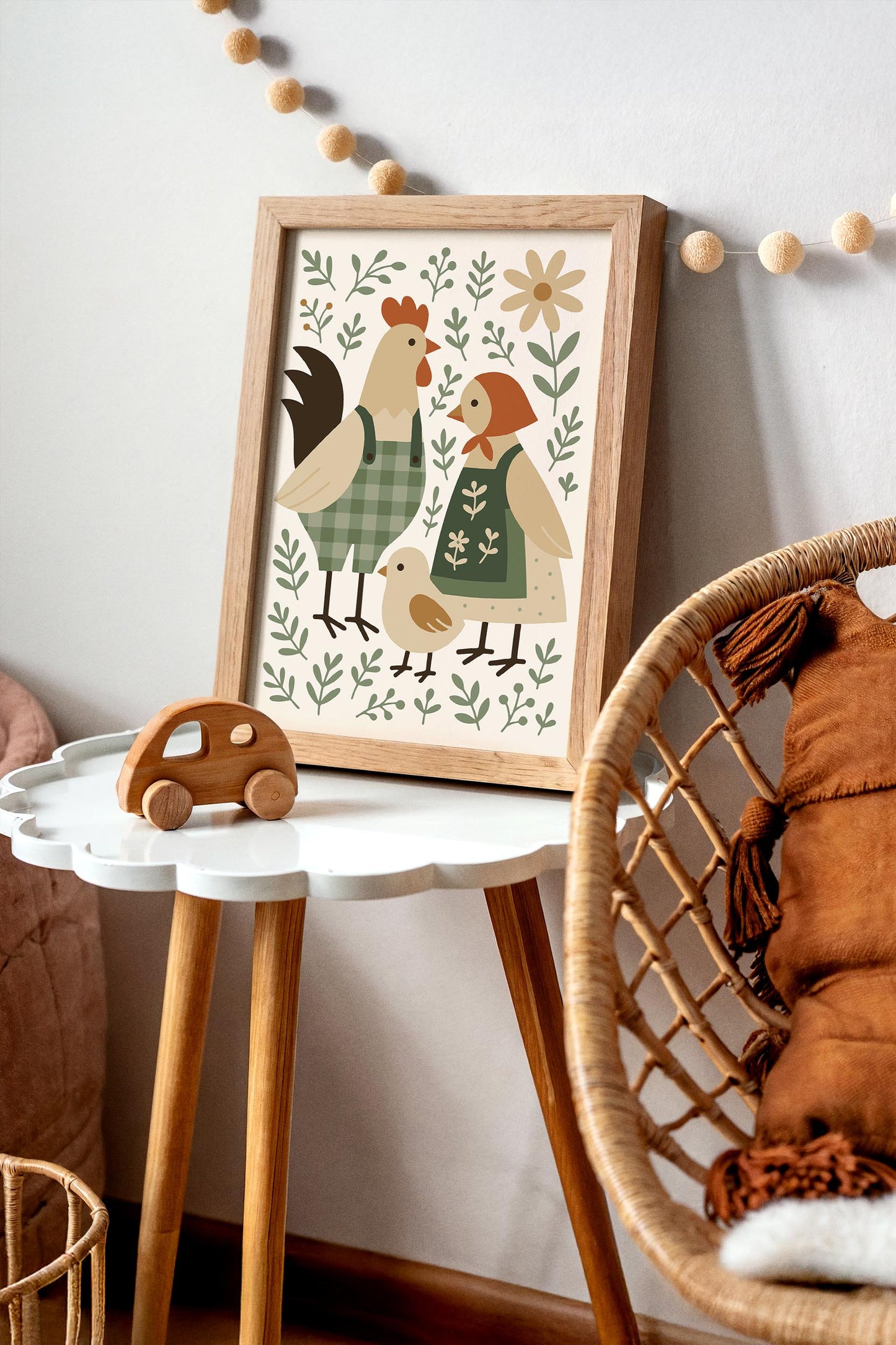 Chicken Family Poster – Farmhouse Animal Wall Art