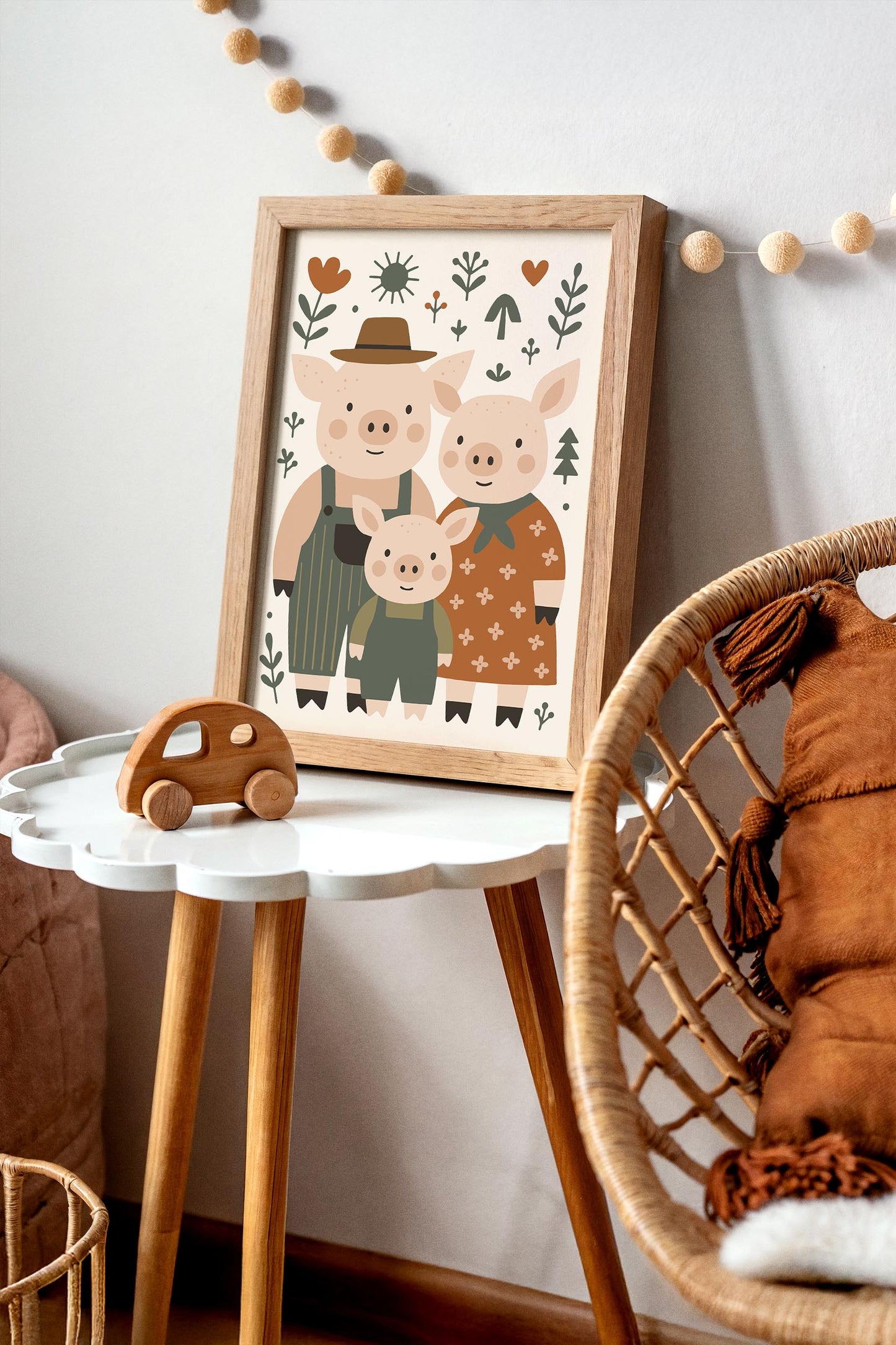 Pig Family Print - Farmhouse Kids Wall Art