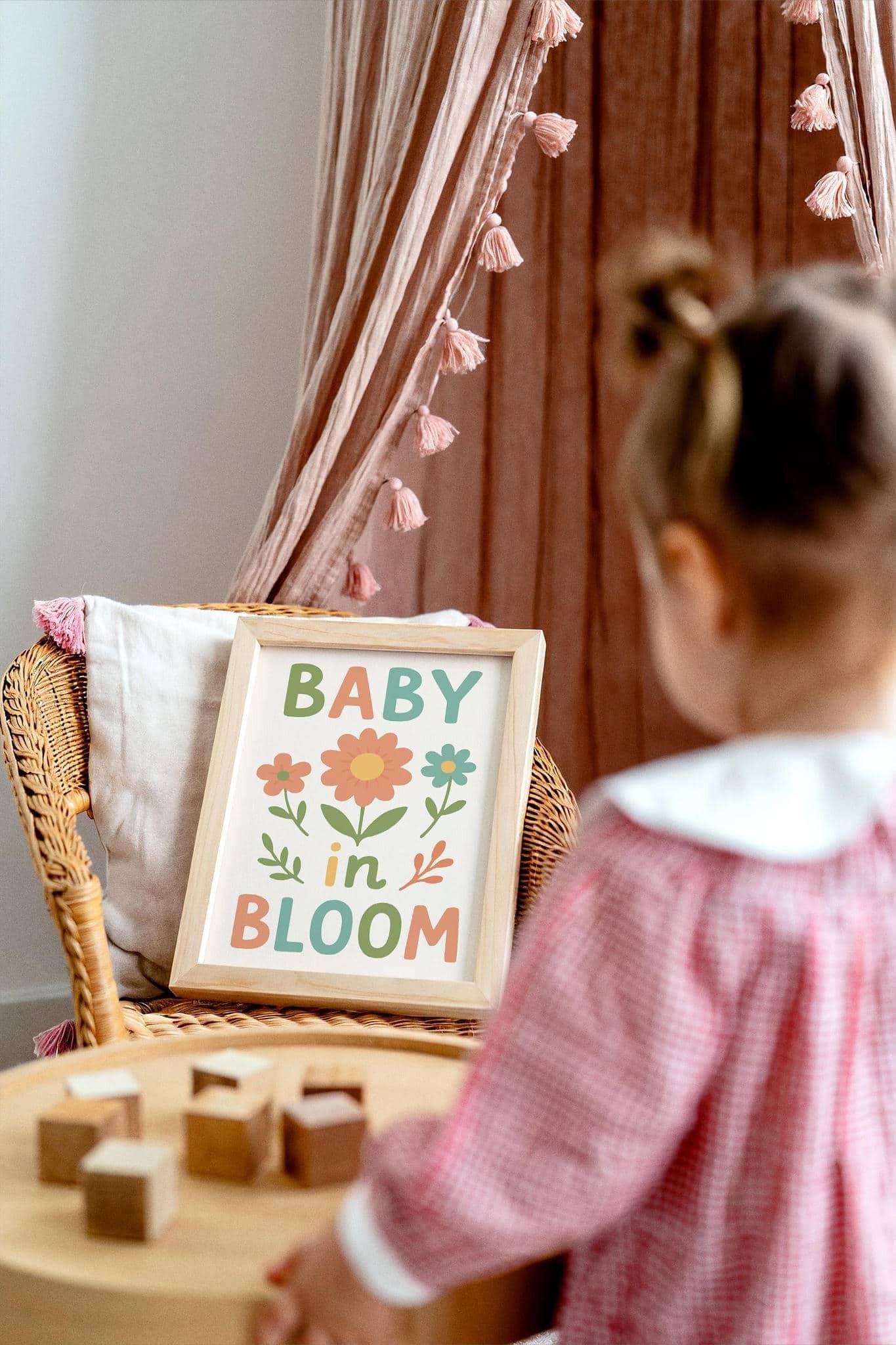 Baby in Bloom Poster - Typography Cute Art Print
