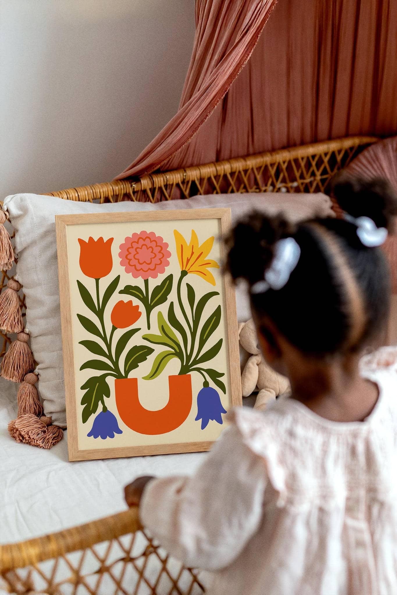 Colorful Abstract Flower Vase Wall Art