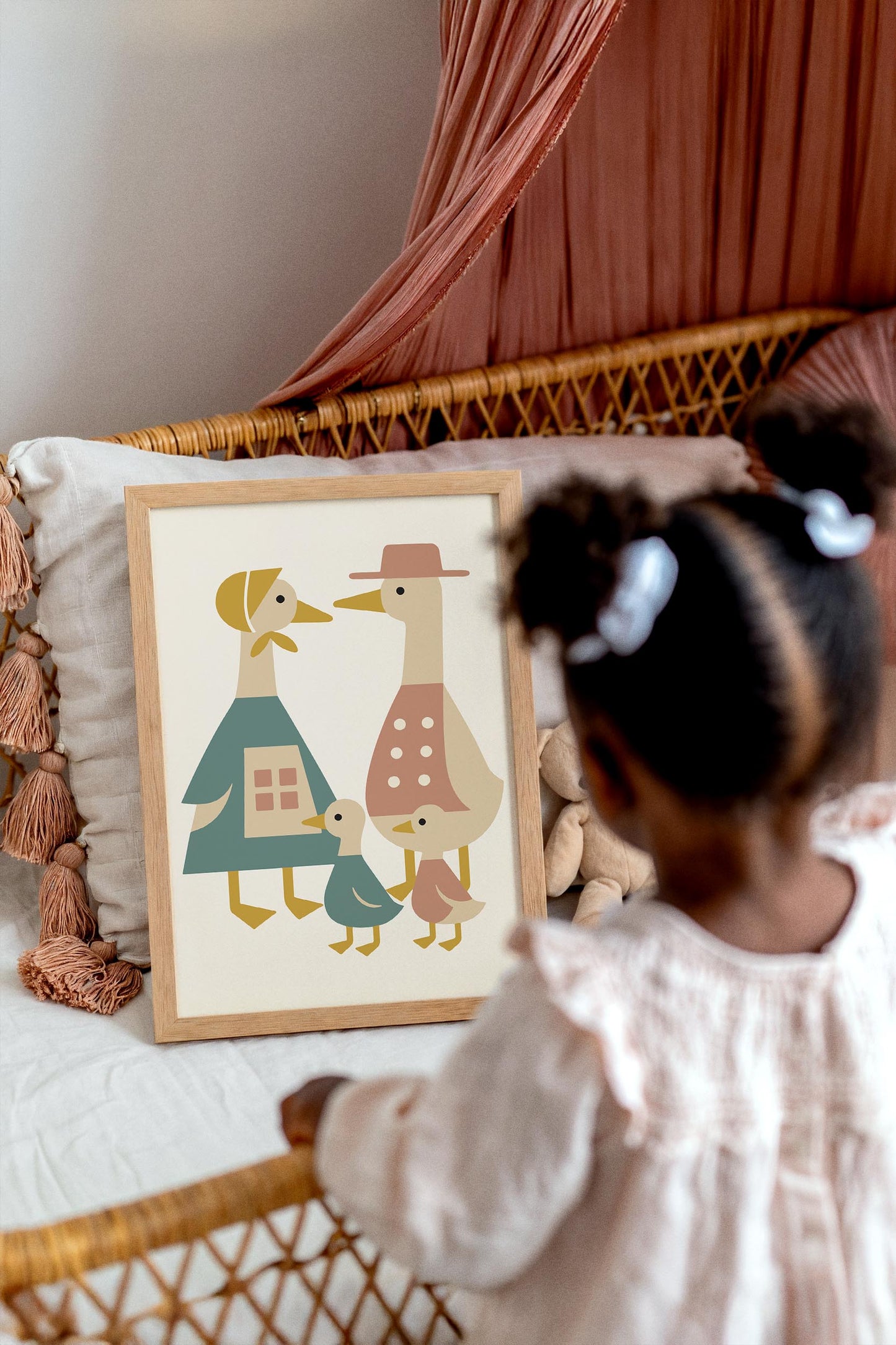 Duck Family Poster - Country Farmhouse Wall Art