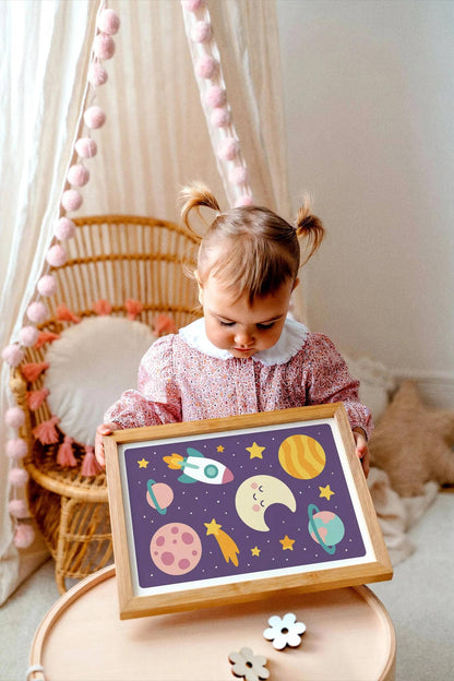 Purple Cosmos Print – Kids Room Decor