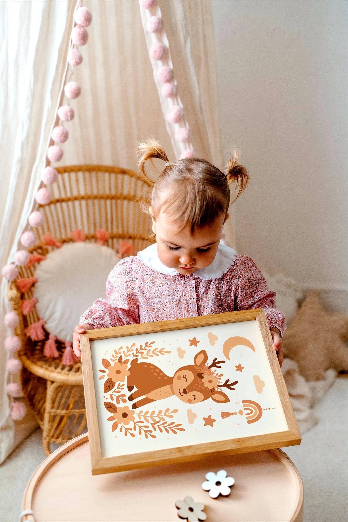 Boho Deer Poster – Cute Nursery Wall Art