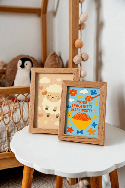 More Spaghetti Less Upsetti Poster – Kids Kitchen Wall Art