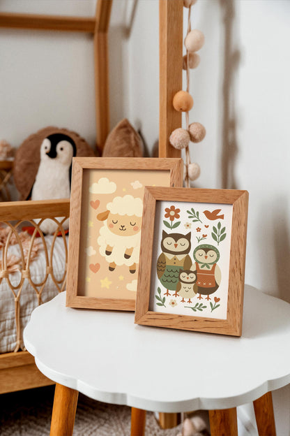 Owl Family Poster – Farmhouse Kids Wall Art
