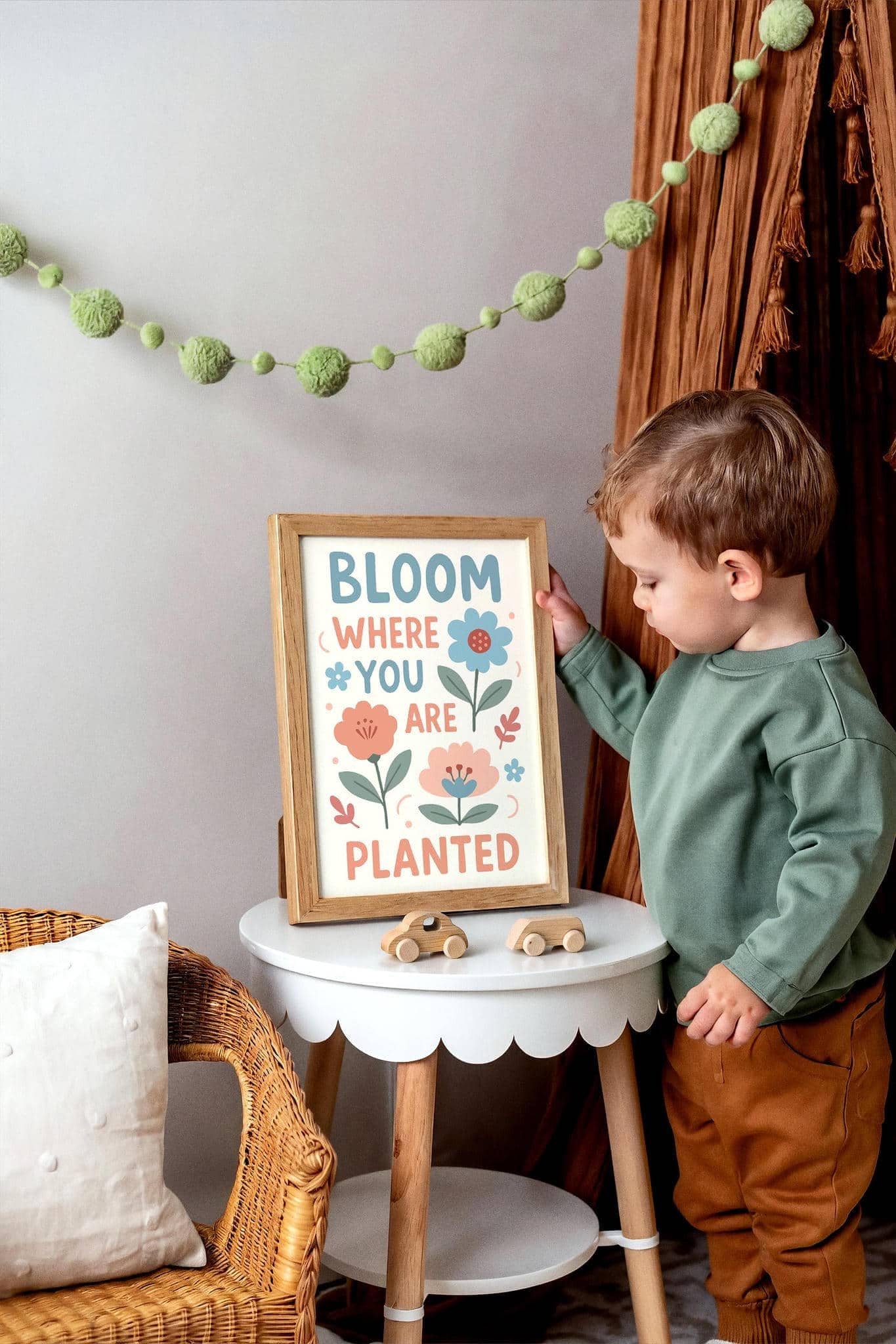 Bloom Where You Are Planted – Cute Kids Room Quote Poster
