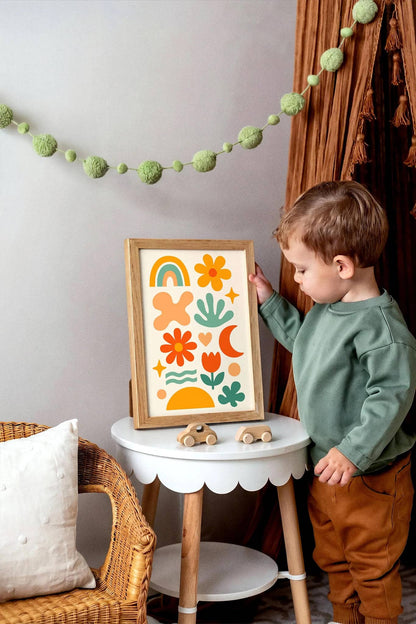 Mid-Century Nursery Art – Abstract Kids Decor
